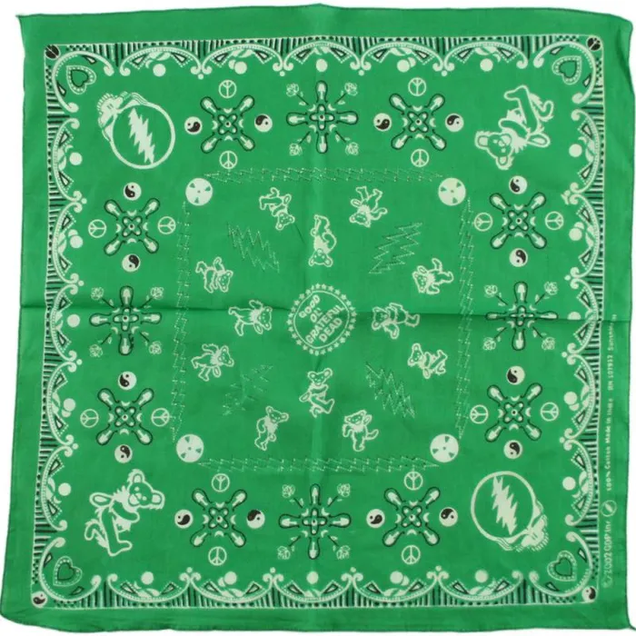 Liquid Blue Bandanas Accessories Good Ol GD Green Bandana Green