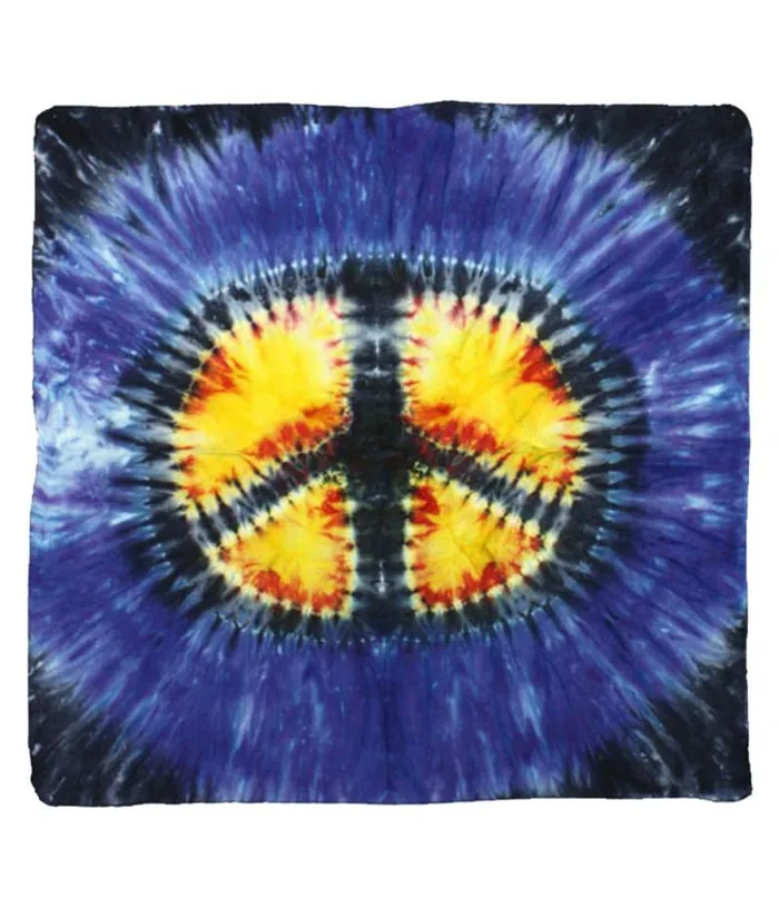 Liquid Blue Bandanas Accessories Peace Sign TieDye Bandana