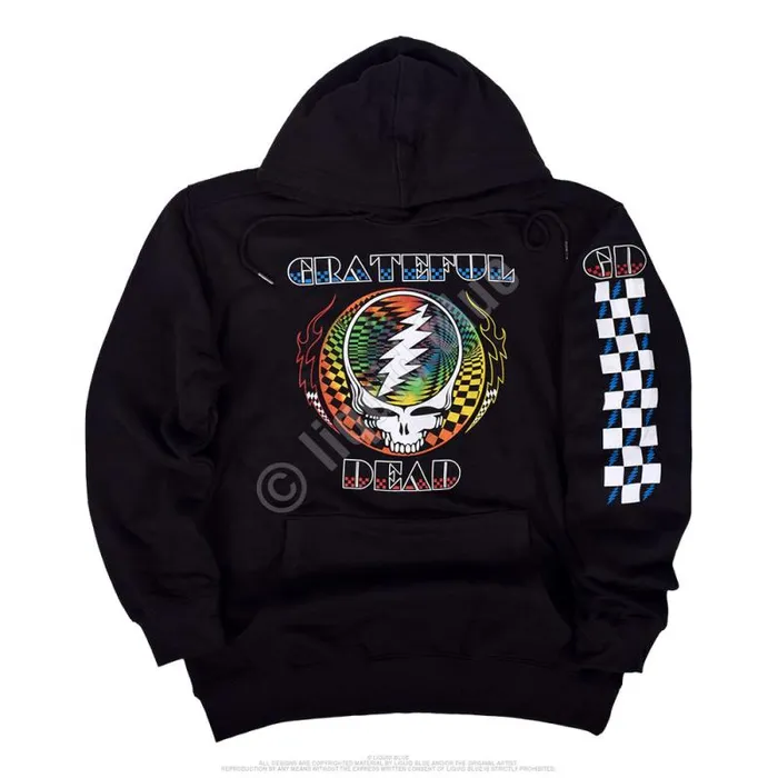 Liquid Blue Hoodie Men Optic SYF Black Sleeve Printed Hoodie