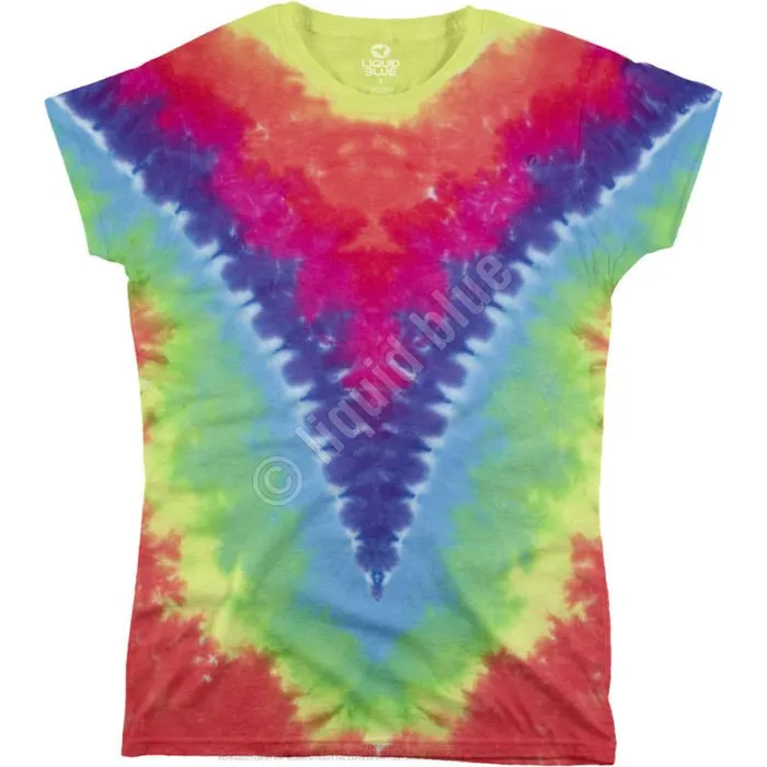 Liquid Blue Juniors Long Length Women Rainbow V Unprinted Juniors Long Length TieDye TShirt Liquid Blue Juniors Long Length Women Rainbow V Unprinted Juniors Long Length TieDye TShirt
