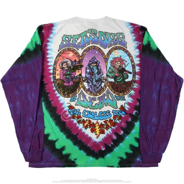 Liquid Blue Long Sleeve Men Seasons Of The Dead TieDye Long Sleeve TShirt