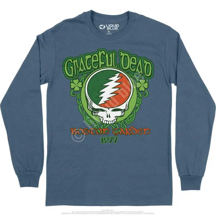 Liquid Blue Long Sleeve Men Shamrock 77 Long Sleeve TShirt
