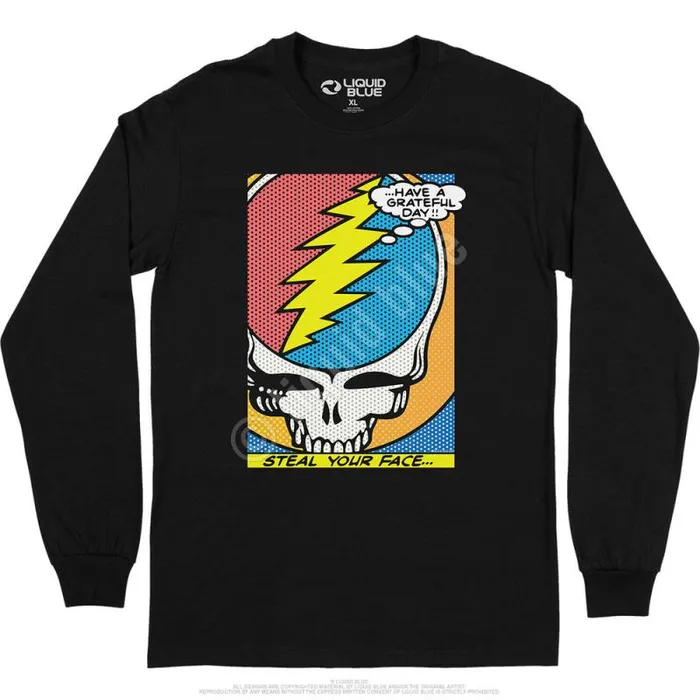 Liquid Blue Long Sleeve Men Steal Your Face Pop Art Long Sleeve TShirt
