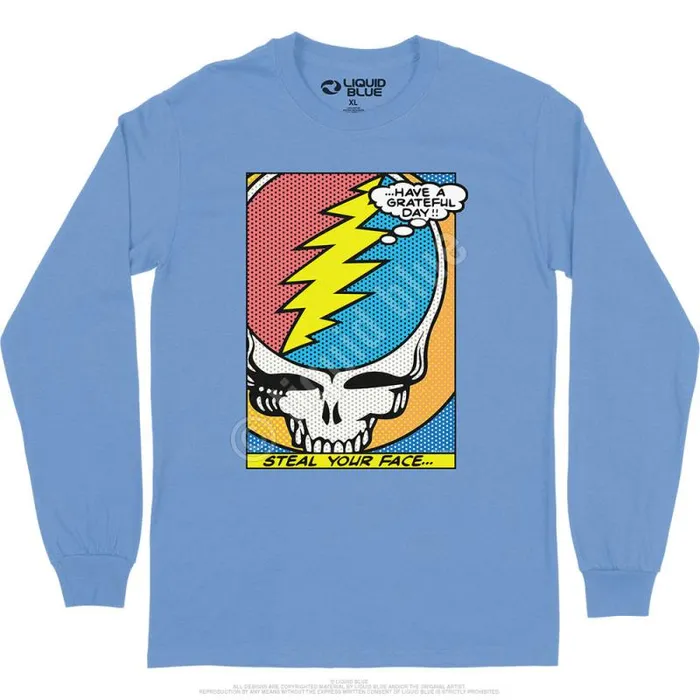 Liquid Blue Long Sleeve Men Steal Your Face Pop Art Long Sleeve TShirt