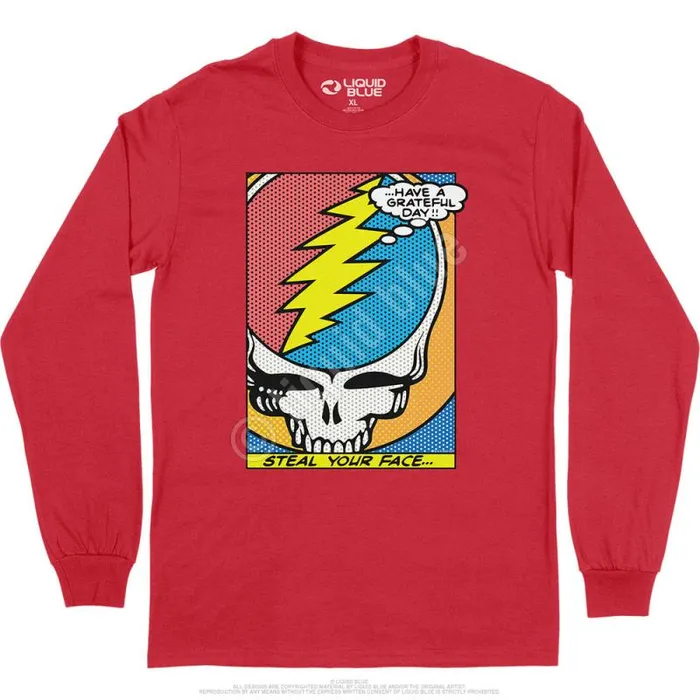 Liquid Blue Long Sleeve Men Steal Your Face Pop Art Long Sleeve TShirt