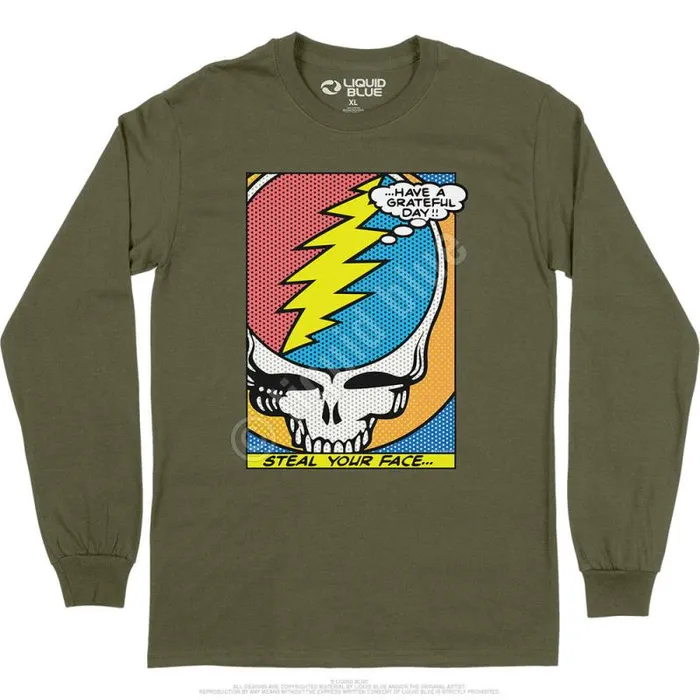 Liquid Blue Long Sleeve Men Steal Your Face Pop Art Long Sleeve TShirt