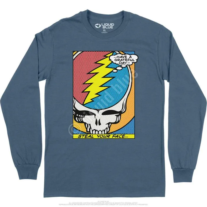 Liquid Blue Long Sleeve Men Steal Your Face Pop Art Long Sleeve TShirt
