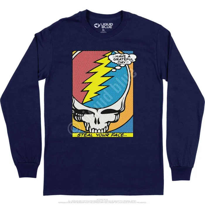 Liquid Blue Long Sleeve Men Steal Your Face Pop Art Long Sleeve TShirt