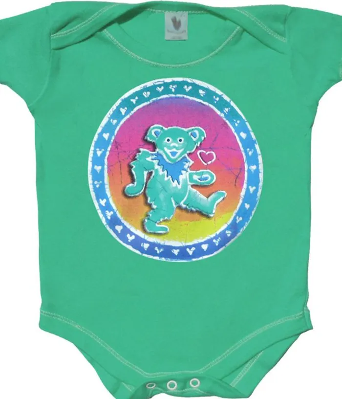 Liquid Blue Onesies Kids Dancing Bear Green Onesie