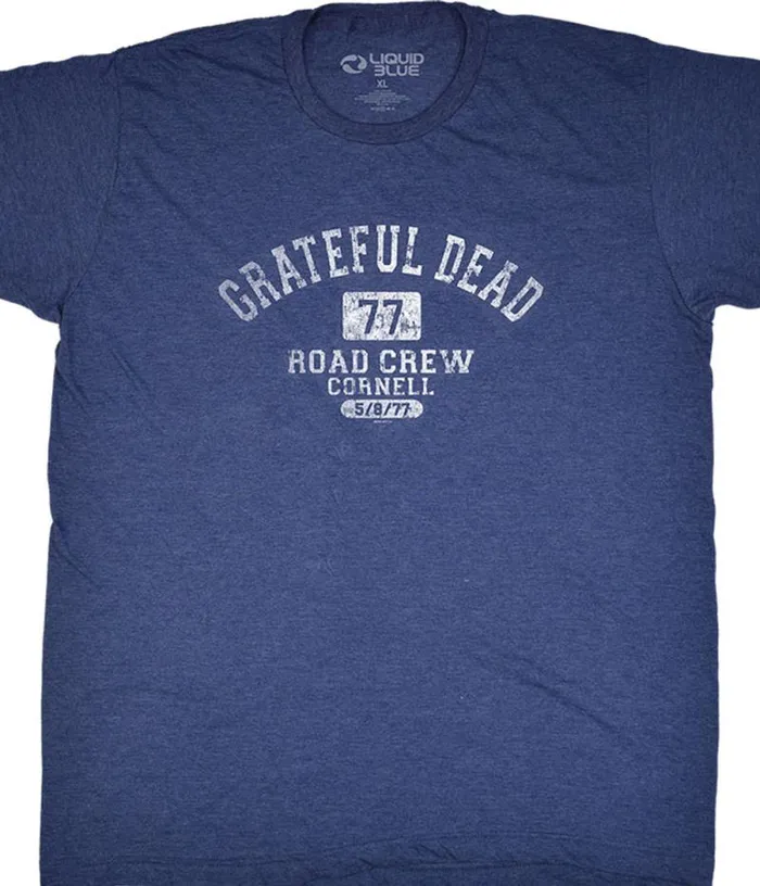 Liquid Blue PolyCotton TShirt Men GD Road Crew Navy Poly Cotton TShirt