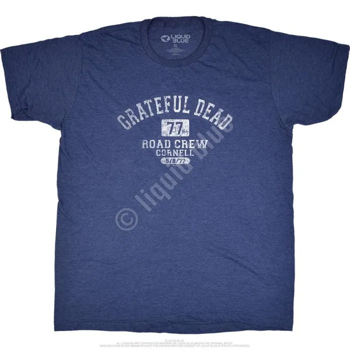 Liquid Blue PolyCotton TShirt Men GD Road Crew Navy Poly Cotton TShirt