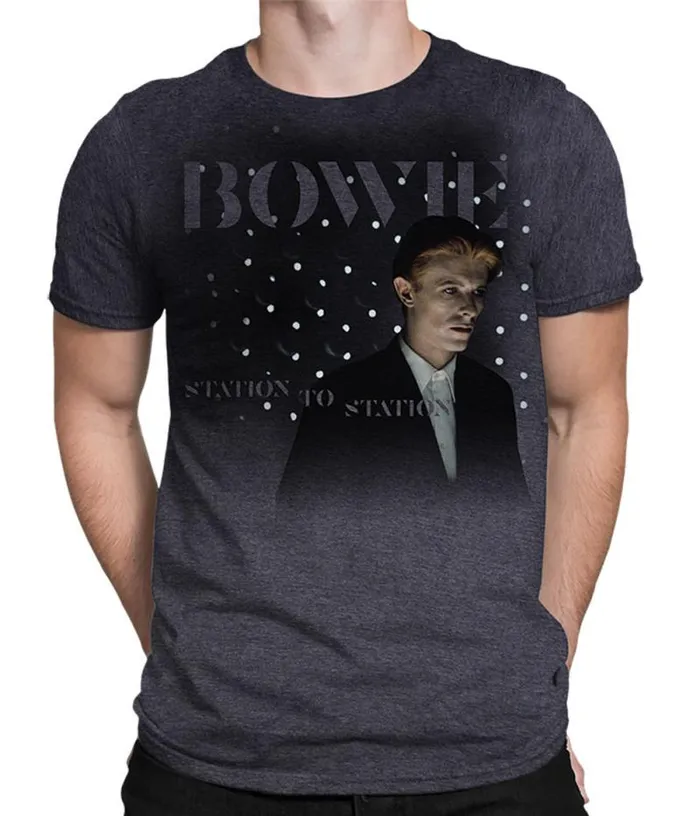 Liquid Blue PolyCotton TShirt Men Station To Station Dark Heather PolyCotton TShirt
