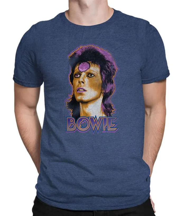 Liquid Blue PolyCotton TShirt Men Ziggy Medallion Dark Blue Heather PolyCotton TShirt