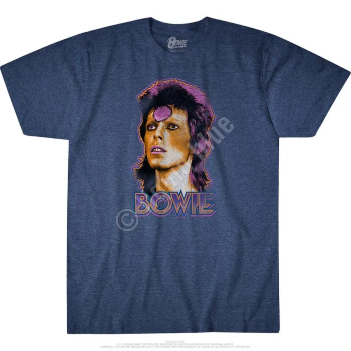 Liquid Blue PolyCotton TShirt Men Ziggy Medallion Dark Blue Heather PolyCotton TShirt