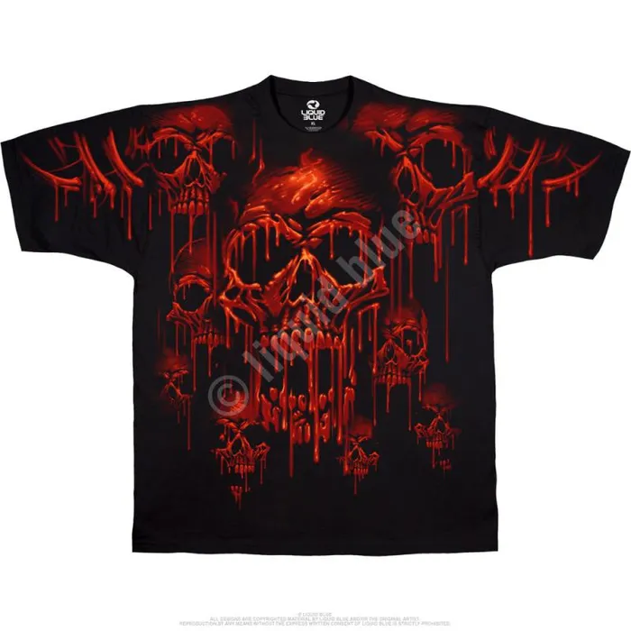 Liquid Blue TShirt Men Acid Rain Black TShirt