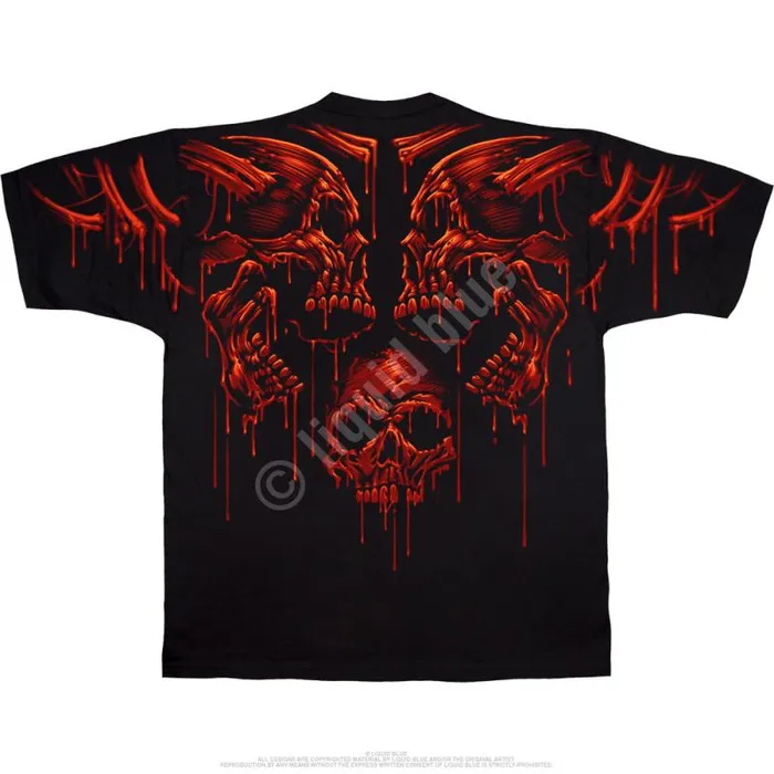 Liquid Blue TShirt Men Acid Rain Black TShirt