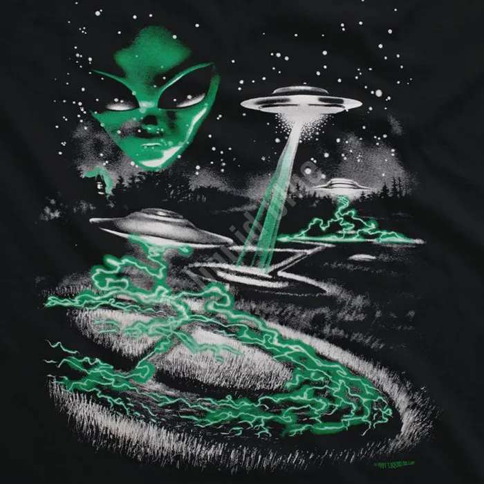 Liquid Blue TShirt Men Alien Invasion Black TShirt