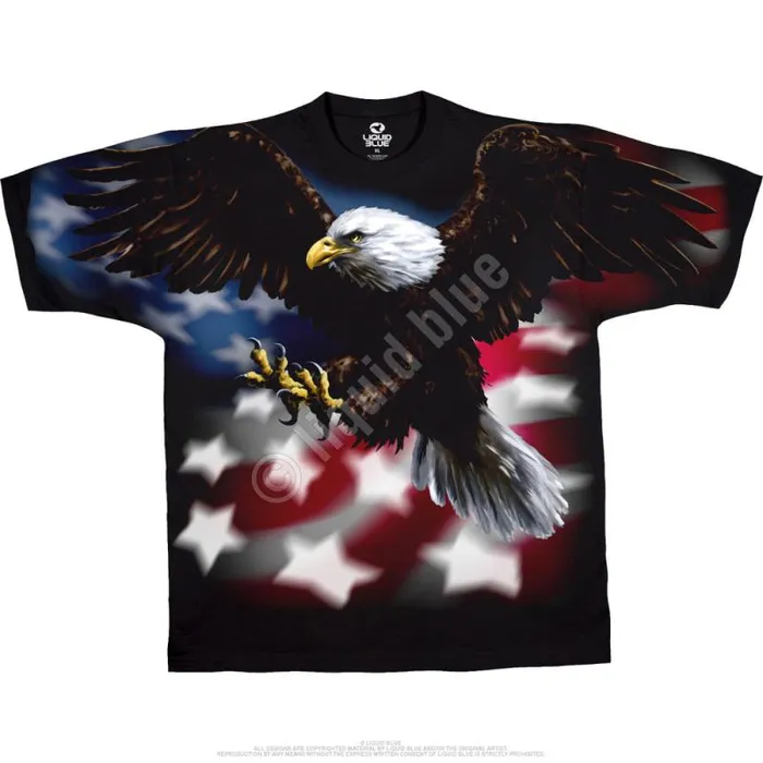 Liquid Blue TShirt Men American Eagle Black TShirt