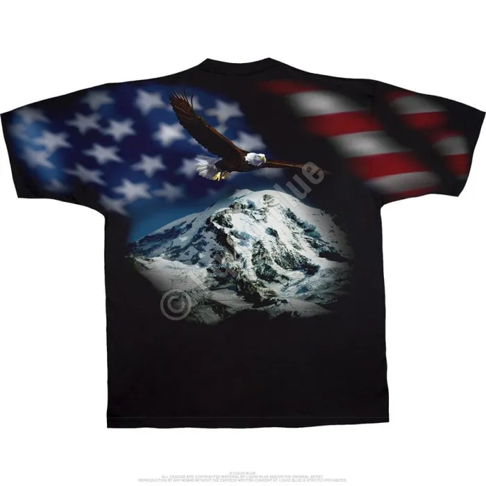 Liquid Blue TShirt Men American Eagle Black TShirt