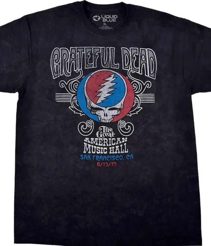 Liquid Blue TShirt Men American Music Hall TieDye TShirt