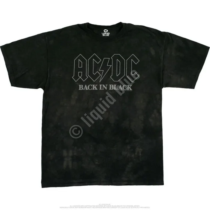 Liquid Blue TShirt Men Back In Black TieDye TShirt
