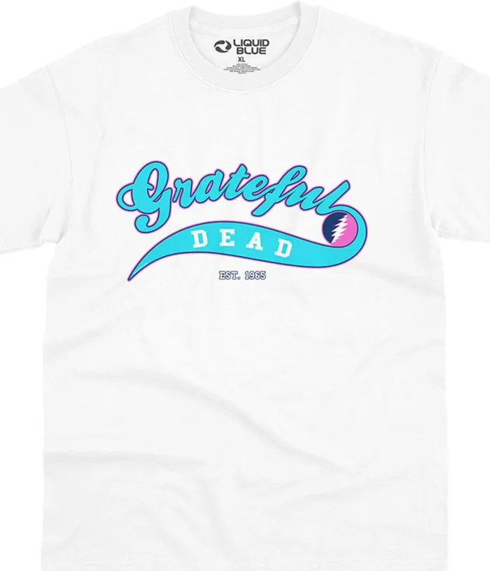 Liquid Blue TShirt Men Ballpark Cyan TShirt