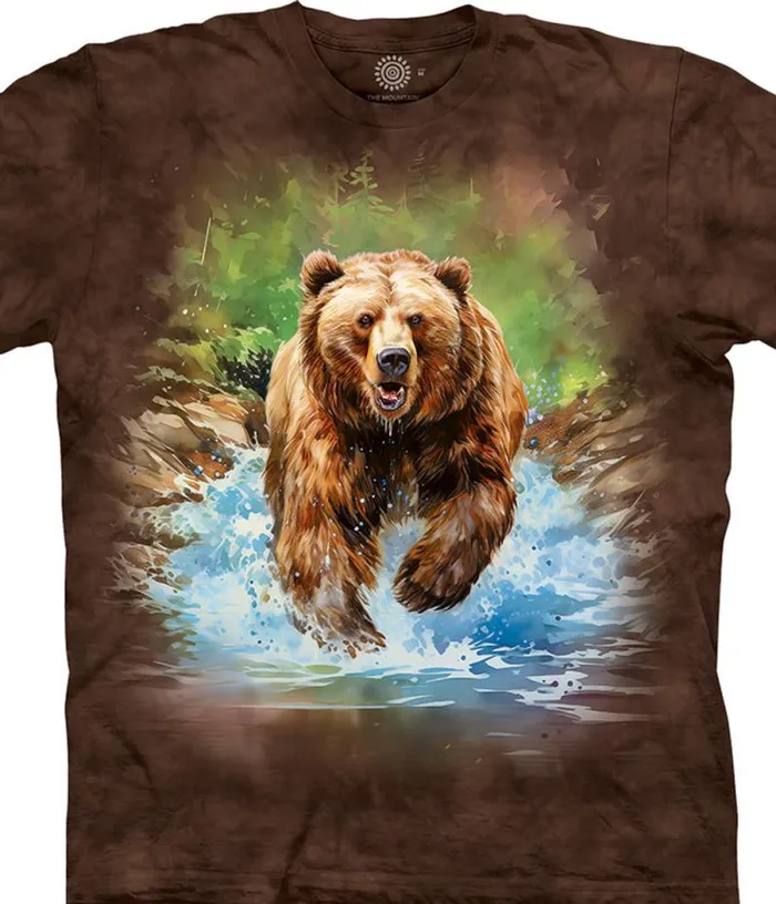 Liquid Blue TShirt Men Bear Run Classic Cotton TShirt