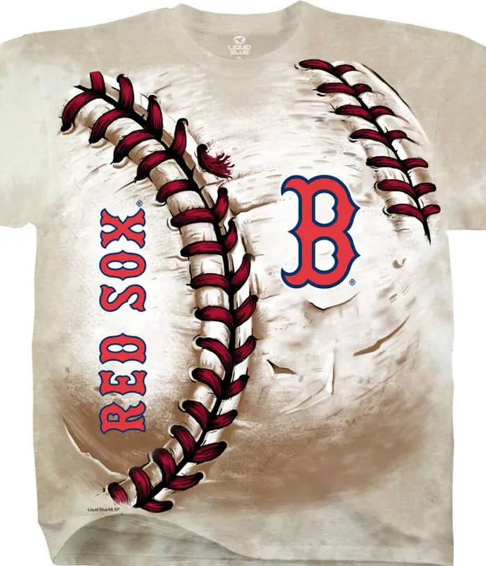 Liquid Blue TShirt Men Boston Red Sox Hardball TieDye TShirt