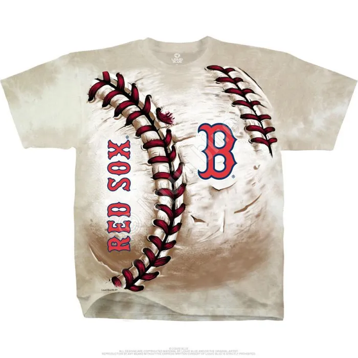 Liquid Blue TShirt Men Boston Red Sox Hardball TieDye TShirt