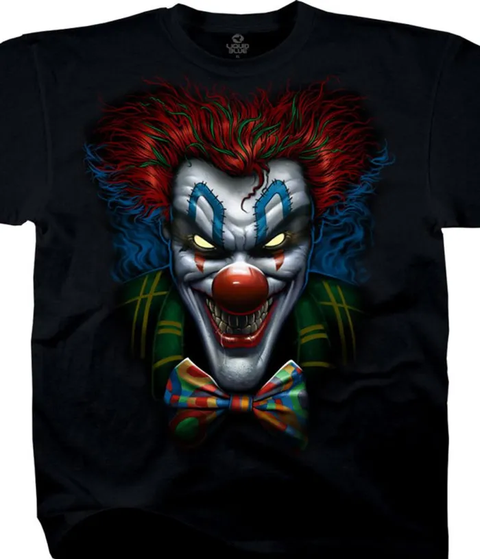 Liquid Blue TShirt Men Bow Tie Clown Black TShirt