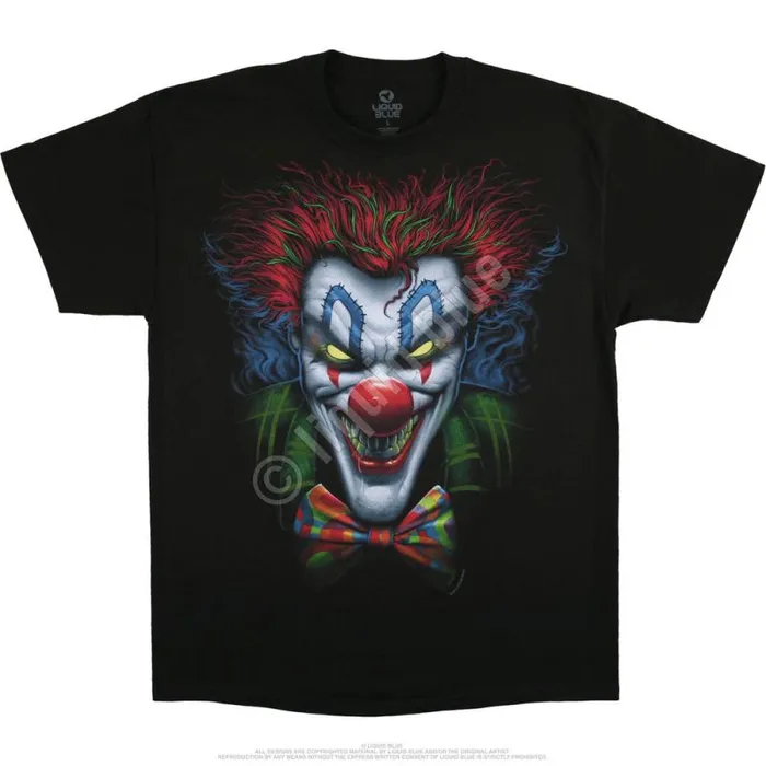 Liquid Blue TShirt Men Bow Tie Clown Black TShirt
