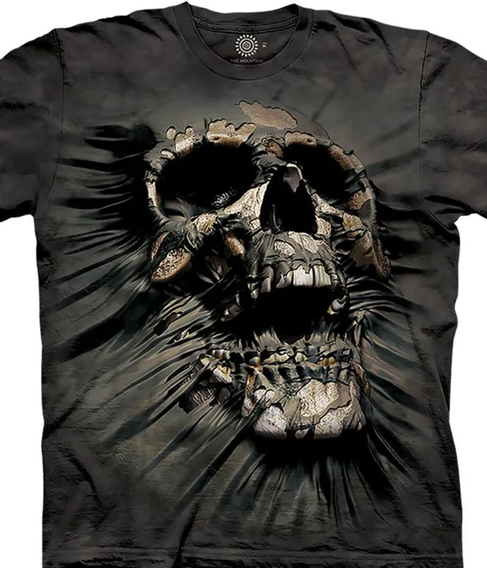 Liquid Blue TShirt Men Breakthrough Skull Classic Cotton TShirt