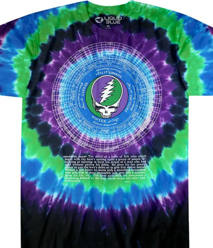 Liquid Blue TShirt Men Calendar TieDye TShirt