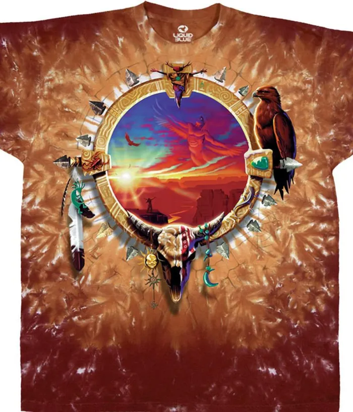 Liquid Blue TShirt Men Canyon Sunset TieDye TShirt