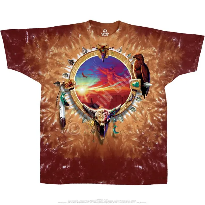 Liquid Blue TShirt Men Canyon Sunset TieDye TShirt
