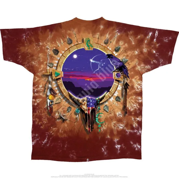Liquid Blue TShirt Men Canyon Sunset TieDye TShirt
