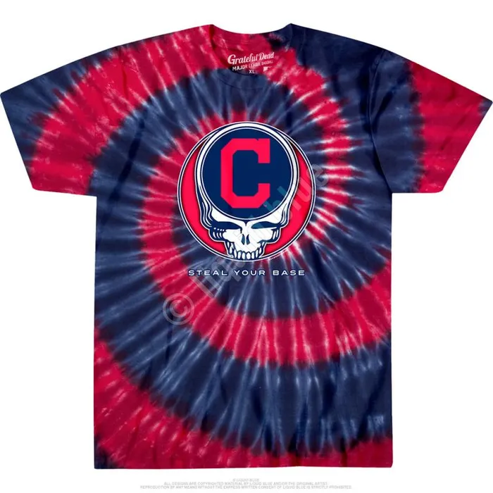 Liquid Blue TShirt Men Cleveland Guardians Steal Your Base TieDye TShirt