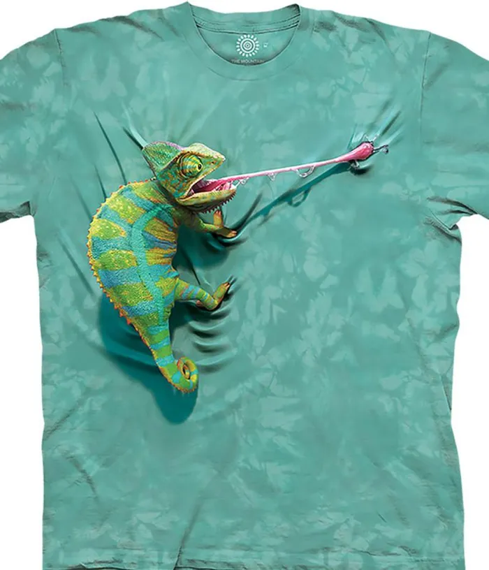 Liquid Blue TShirt Men Climbing Chameleon Classic Cotton TShirt