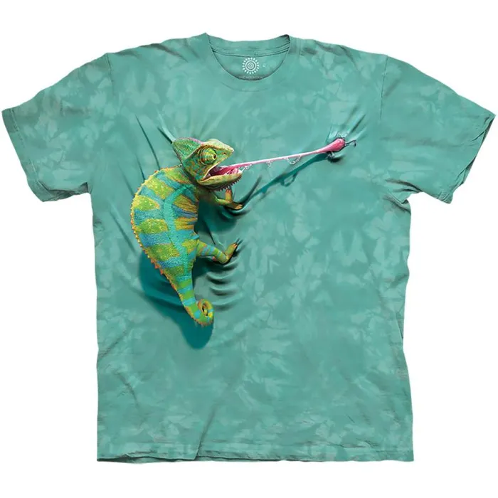 Liquid Blue TShirt Men Climbing Chameleon Classic Cotton TShirt