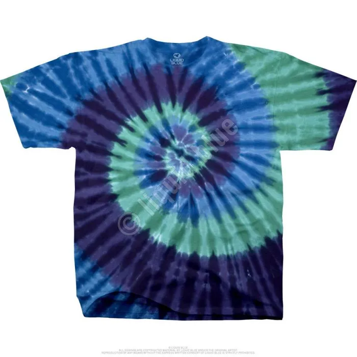 Liquid Blue TShirt Men Cool Spiral Unprinted TieDye TShirt