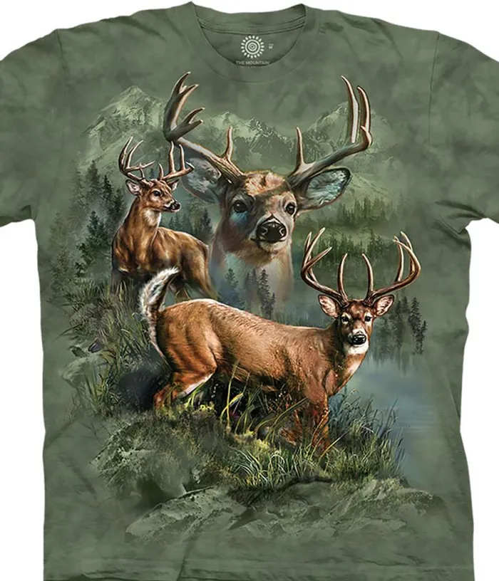 Liquid Blue TShirt Men Deer Collage Classic Cotton TShirt