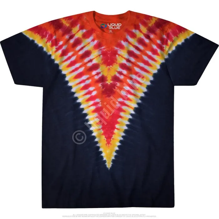 Liquid Blue TShirt Men Fiery V Unprinted TieDye TShirt