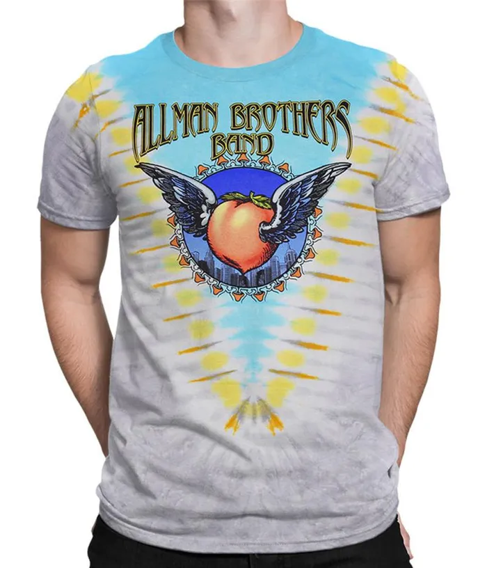 Liquid Blue TShirt Men Flying Peach V TieDye TShirt