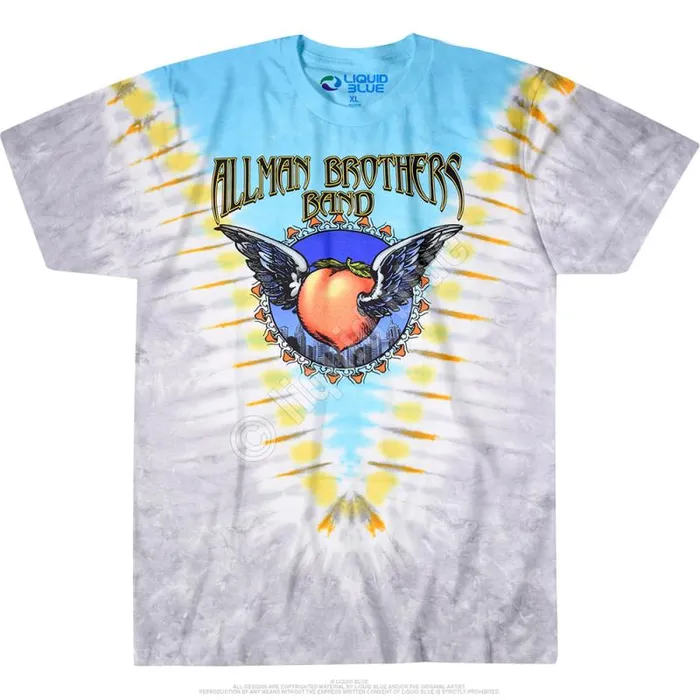Liquid Blue TShirt Men Flying Peach V TieDye TShirt