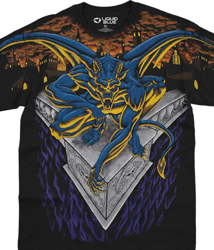 Liquid Blue TShirt Men Gargoyle Black TShirt