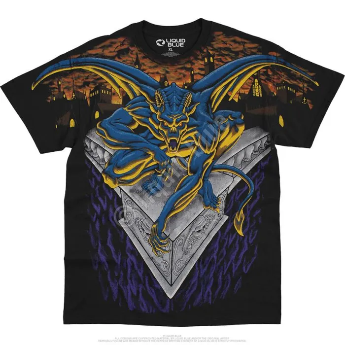 Liquid Blue TShirt Men Gargoyle Black TShirt
