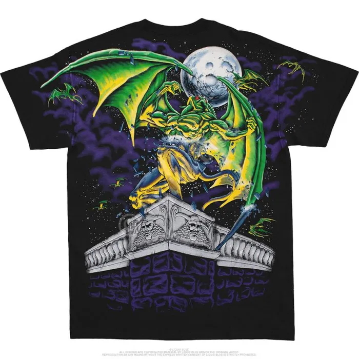 Liquid Blue TShirt Men Gargoyle Black TShirt