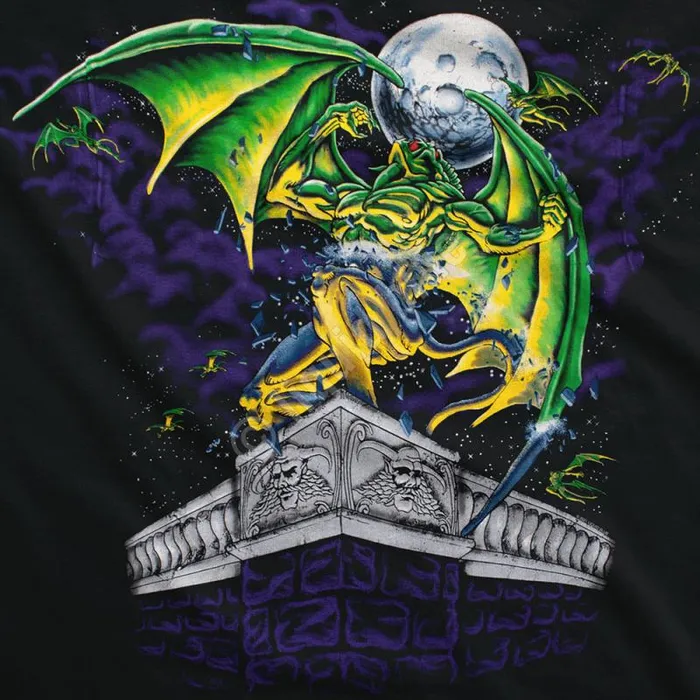 Liquid Blue TShirt Men Gargoyle Black TShirt