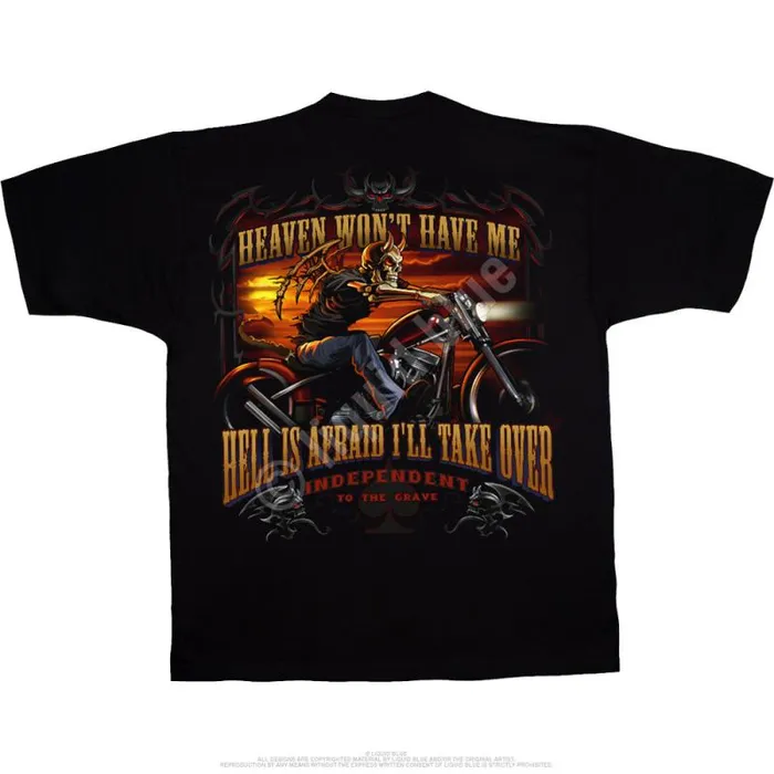 Liquid Blue TShirt Men Heaven and Hell Black TShirt