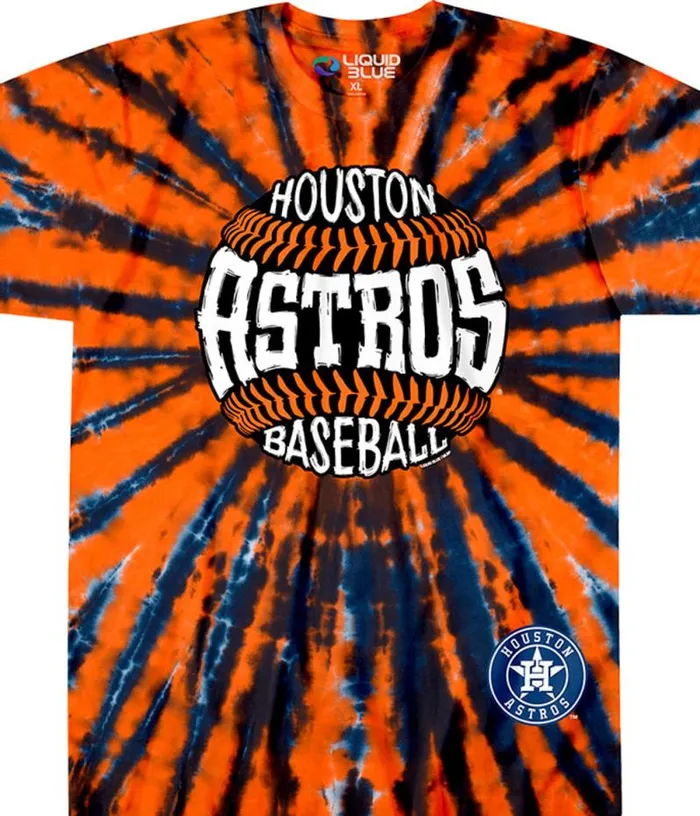 Liquid Blue TShirt Men Houston Astros Burst TieDye TShirt